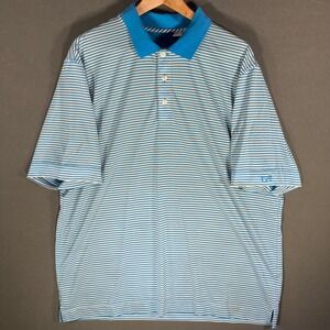 Cutter & Buck‎ Golf Polo Shirt Mens XL Blue Striped Performance